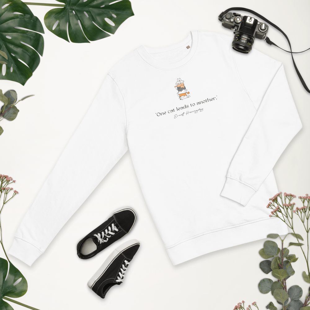 Organic Cotton 'A Pile Of Cats' Funny Sweatshirt for feline fashion lovers

