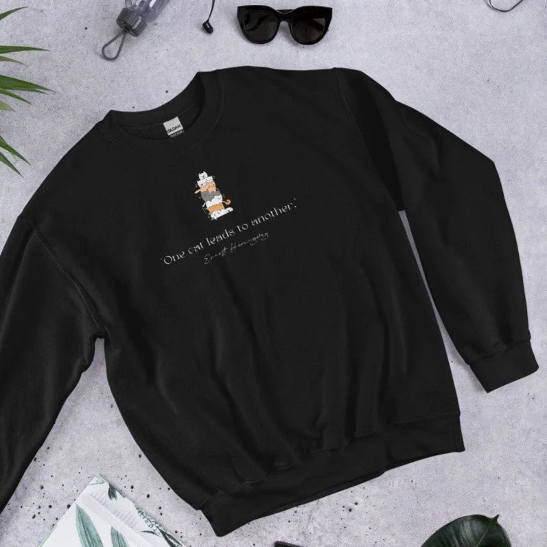 Organic Cotton 'A Pile Of Cats' Funny Sweatshirt for unique cat fashion taste

