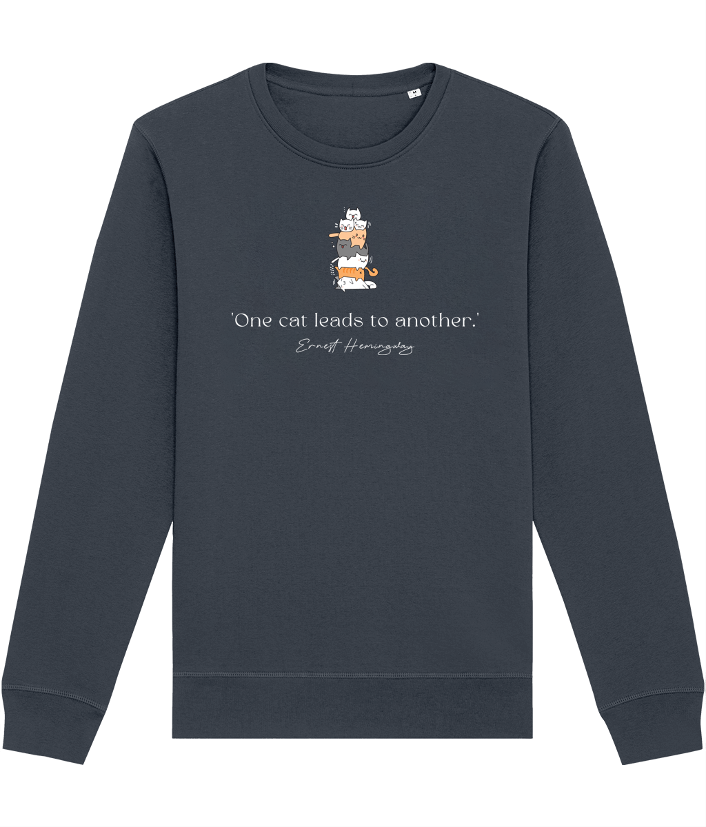 Organic Cotton 'A Pile Of Cats' Funny Sweatshirt with cartoon-style cats

