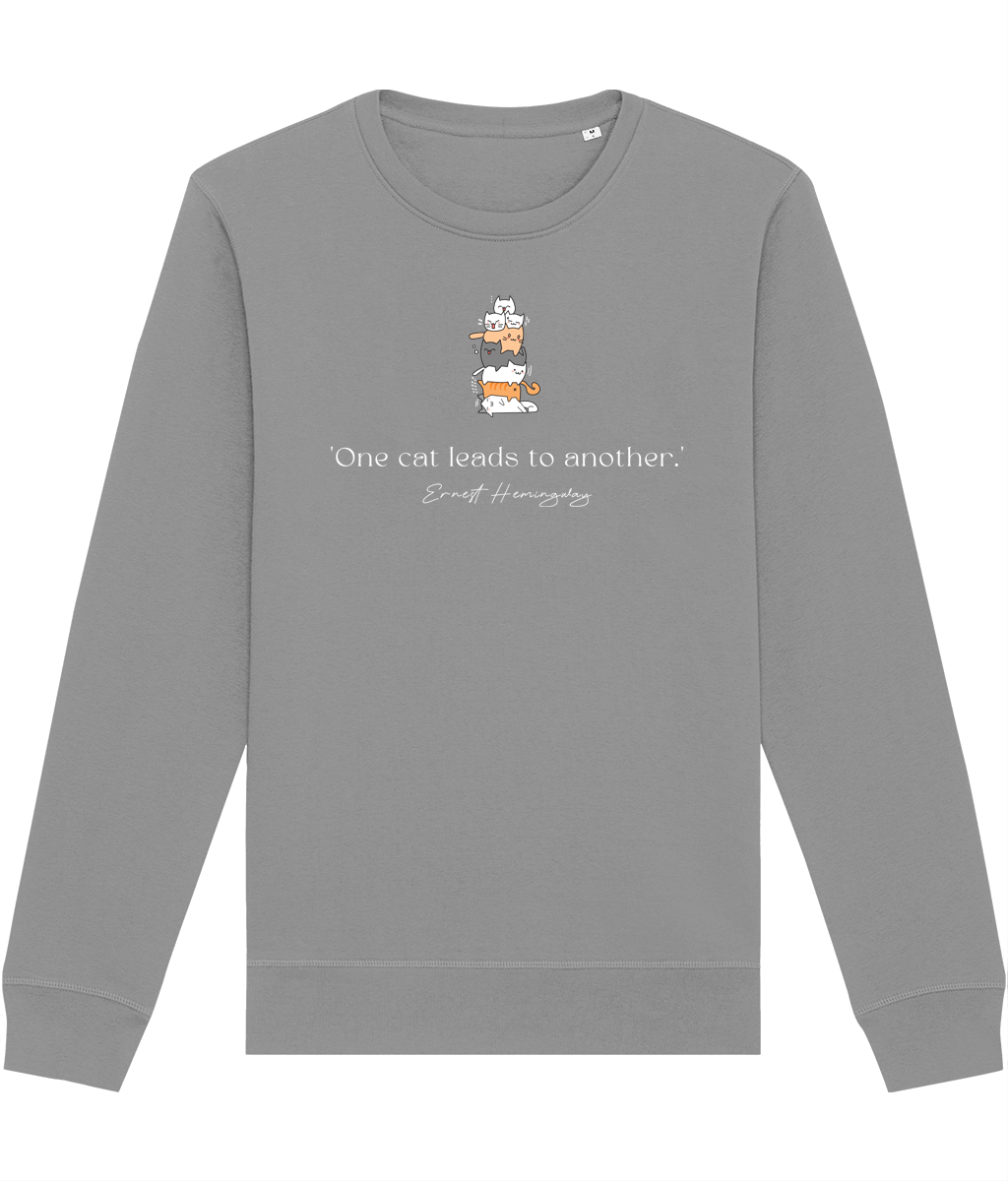 Organic Cotton 'A Pile Of Cats' Funny Sweatshirt fits casual feline fashion

