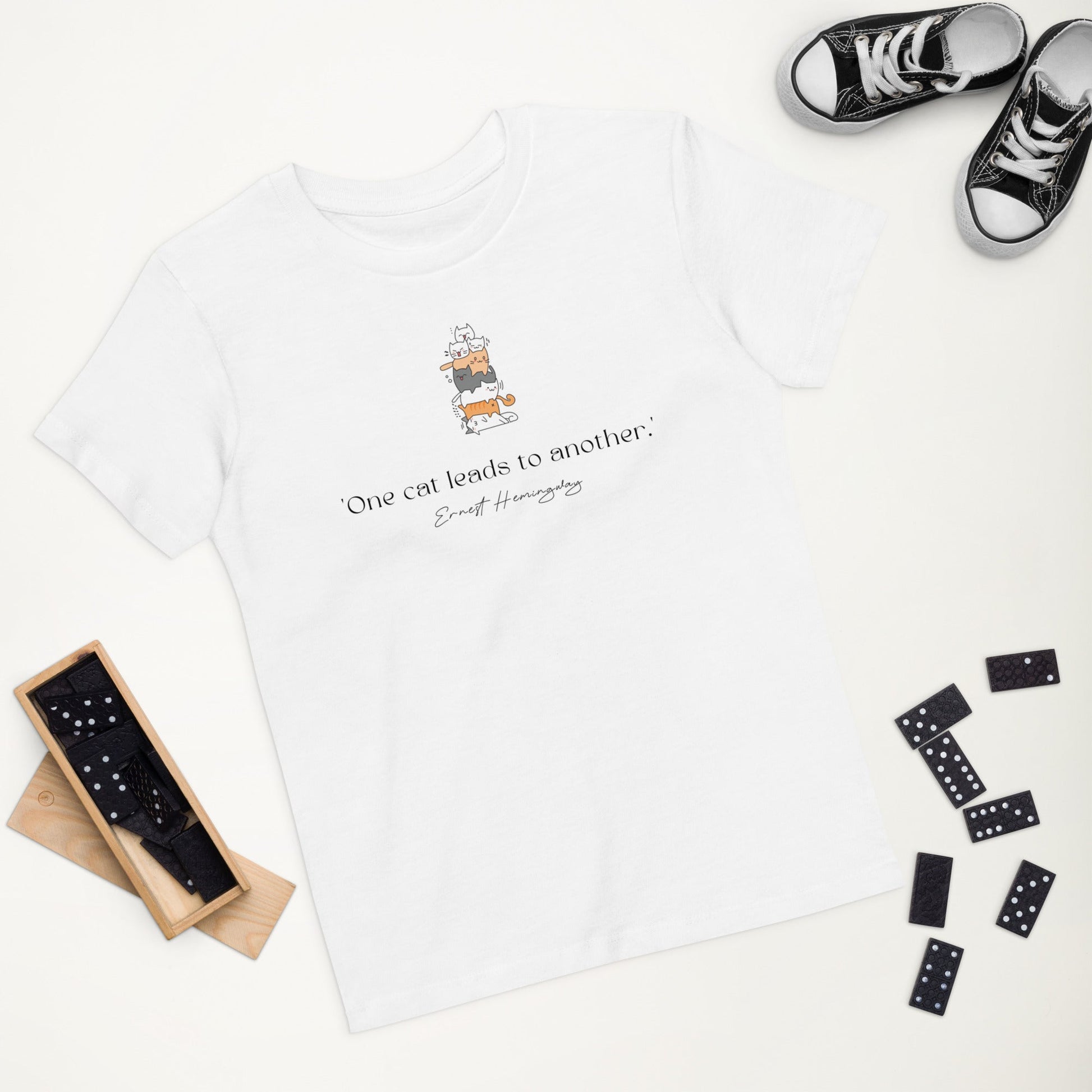 Shop Animal Print T Shirts Children - Organic Cotton 'A Pile Of Cats' Kids T-shirt.