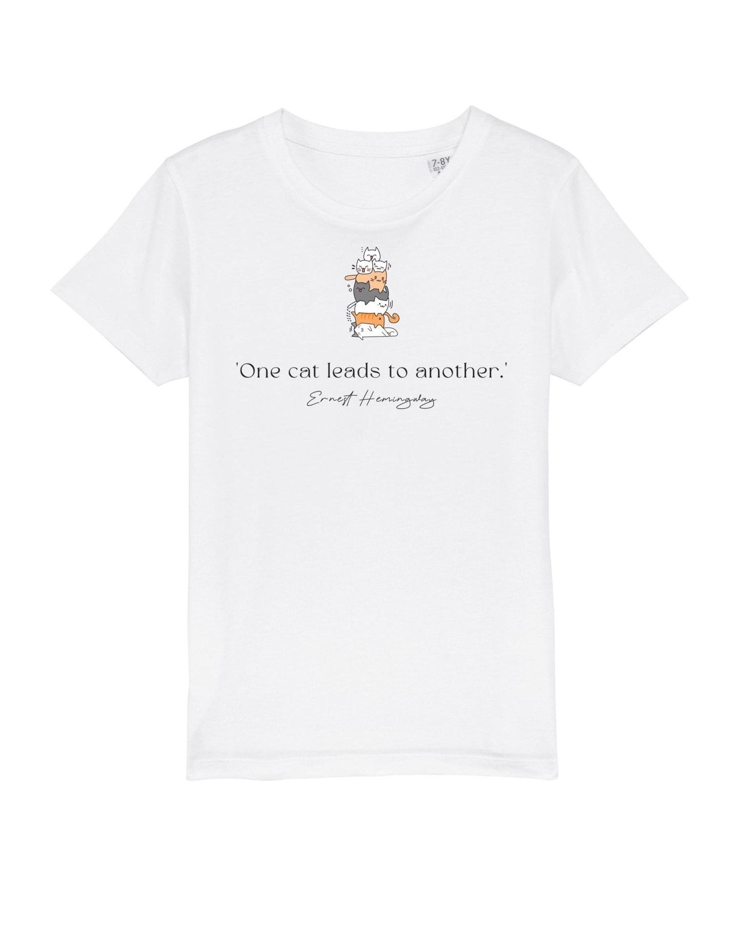 Gender Neutral 'A Pile Of Cats' Kids Funny T-shirt - Animal Print T Shirts Children.