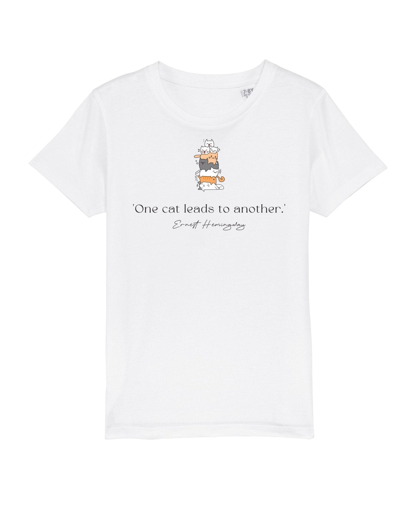 Gender Neutral 'A Pile Of Cats' Kids Funny T-shirt - Animal Print T Shirts Children.