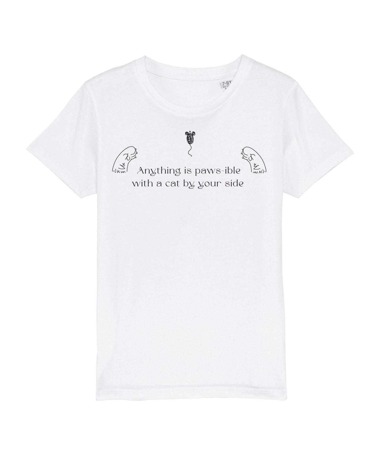Organic Cotton Kids Cat T-shirt – funny slogan tee for animal-loving children

