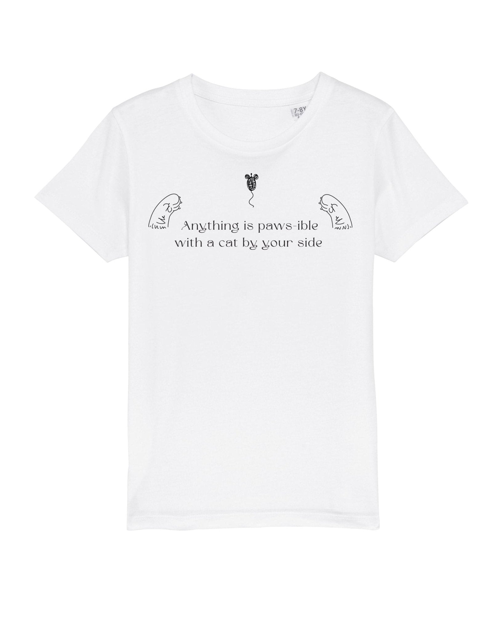 Organic Cotton Kids Cat T-shirt – funny slogan tee for animal-loving children

