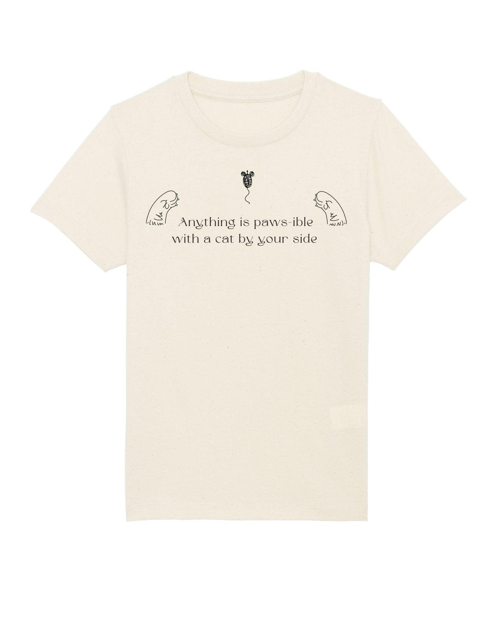 Animal print t shirts children – Organic Cotton 'Anything is Pawsible' tee for all kids

