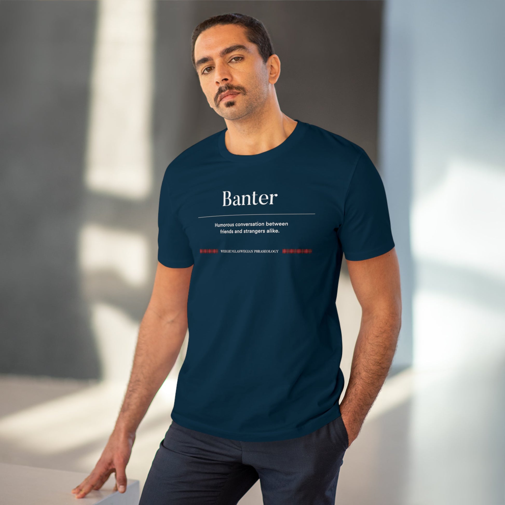 Wear your Scottish slang phrases proudly! Get the organic cotton 'Banter' Glaswegian Slang t-shirt now!
