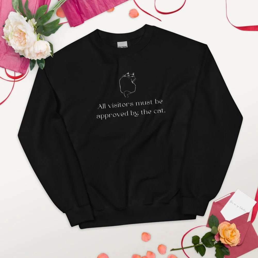 Organic Cotton 'Cat Approval' Funny Cat Sweatshirt with sweatshirt cats artwork

