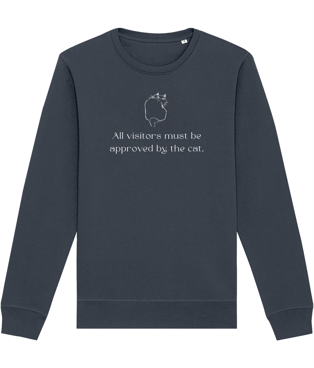 Cat themed sweatshirt lovers adore Organic Cotton 'Cat Approval' Funny Cat Sweatshirt

