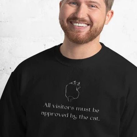 Cute cat sweatshirt lovers pick Organic Cotton 'Cat Approval' Funny Cat Sweatshirt


