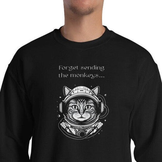 Funny astronaut cat – Organic Cotton 'Cat Astronaut' Sweatshirt for cat lovers

