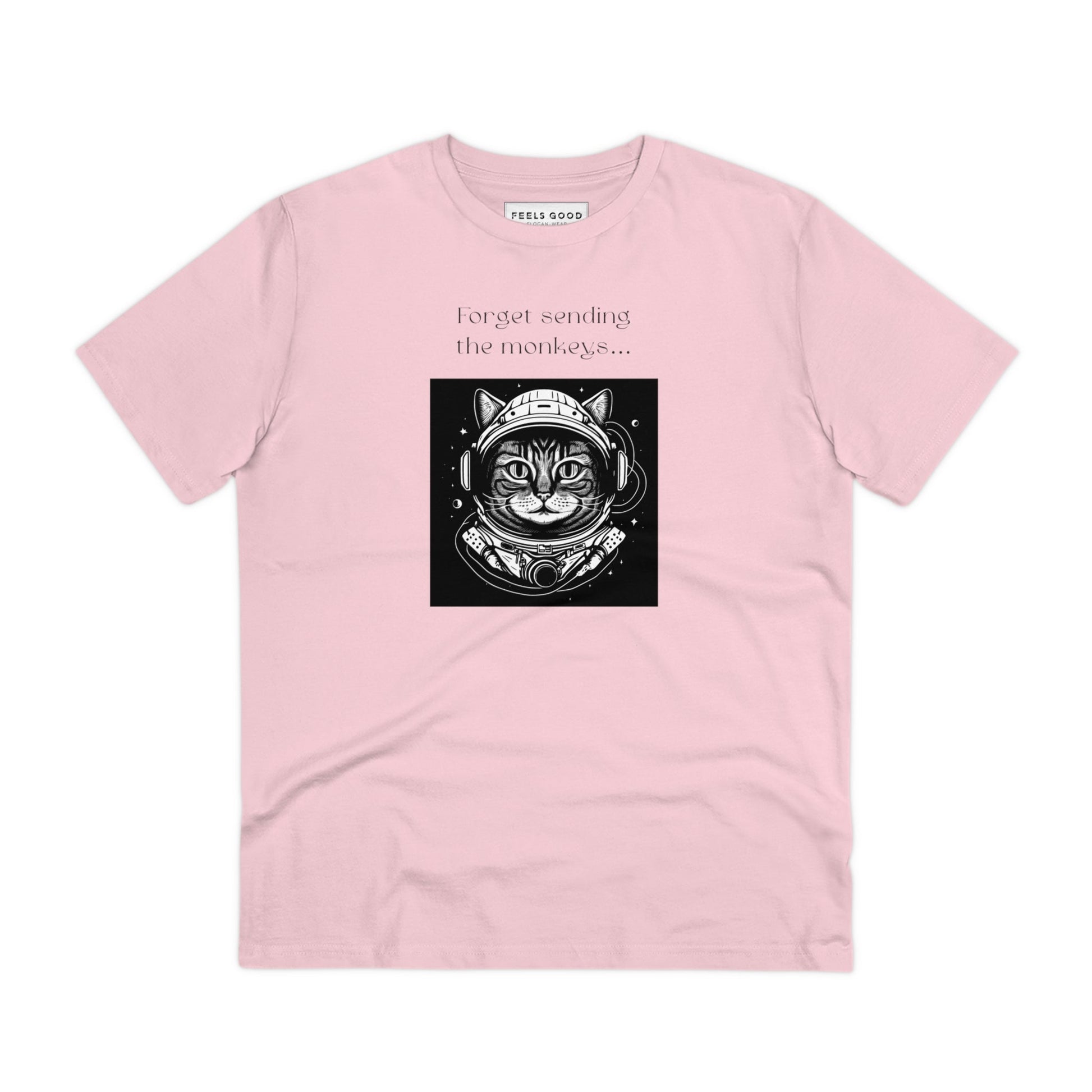 Funny cat astronaut design for animal lovers on a t-shirt.

