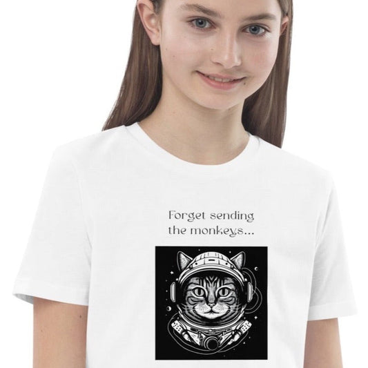 Organic Cotton 'Cat Astronaut' Kids Funny Cat T-shirt - childrens animal print t shirts
