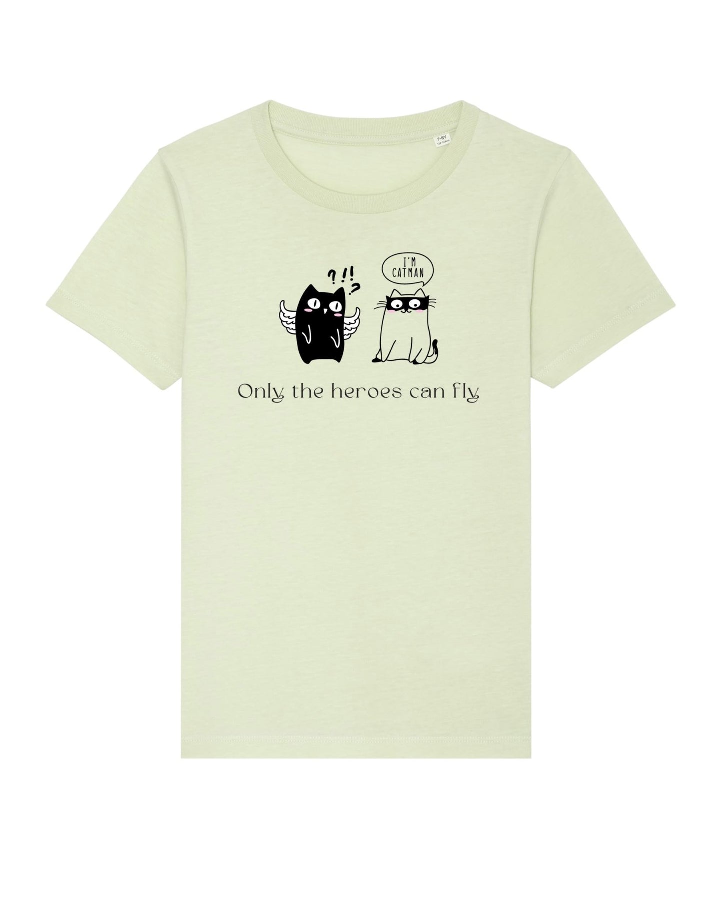 Funny animal design – Organic Cotton 'Cat Heroes' Kids Funny Cat T-shirt for all kids


