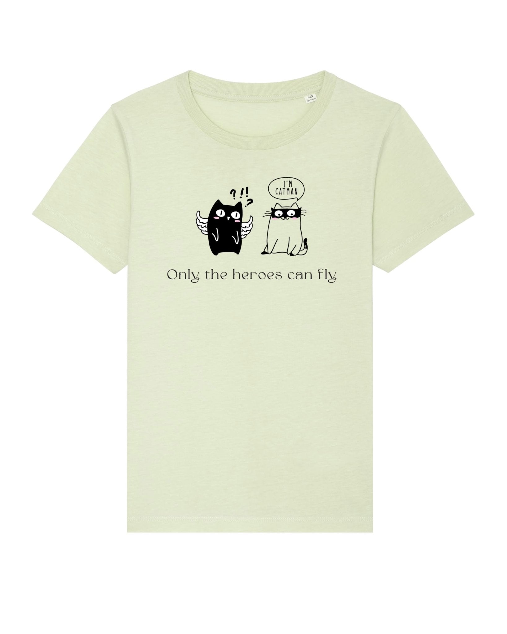 Funny animal design – Organic Cotton 'Cat Heroes' Kids Funny Cat T-shirt for all kids

