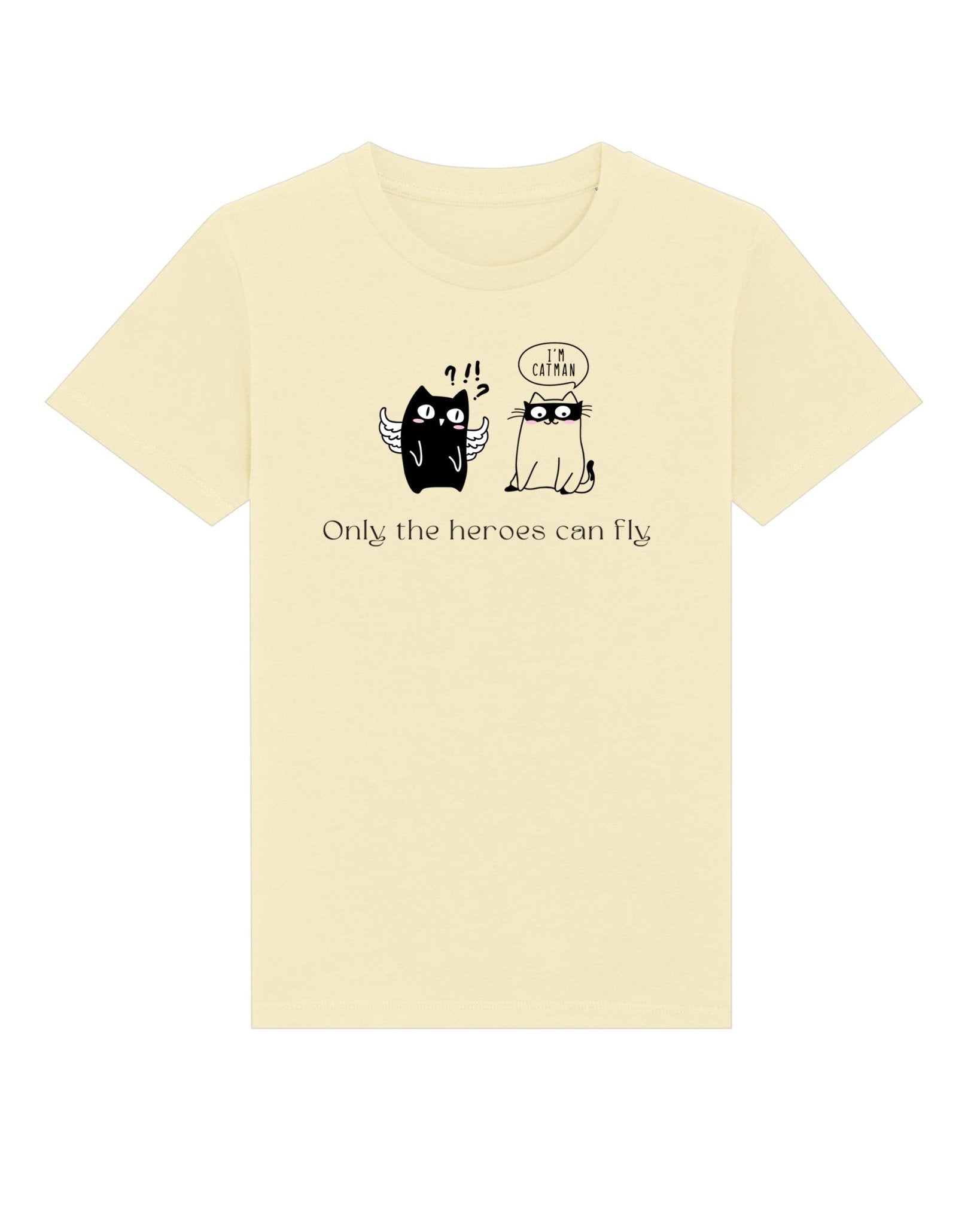 Colorful cat t-shirts for kids – Organic Cotton 'Cat Heroes' Kids Funny Cat T-shirt

