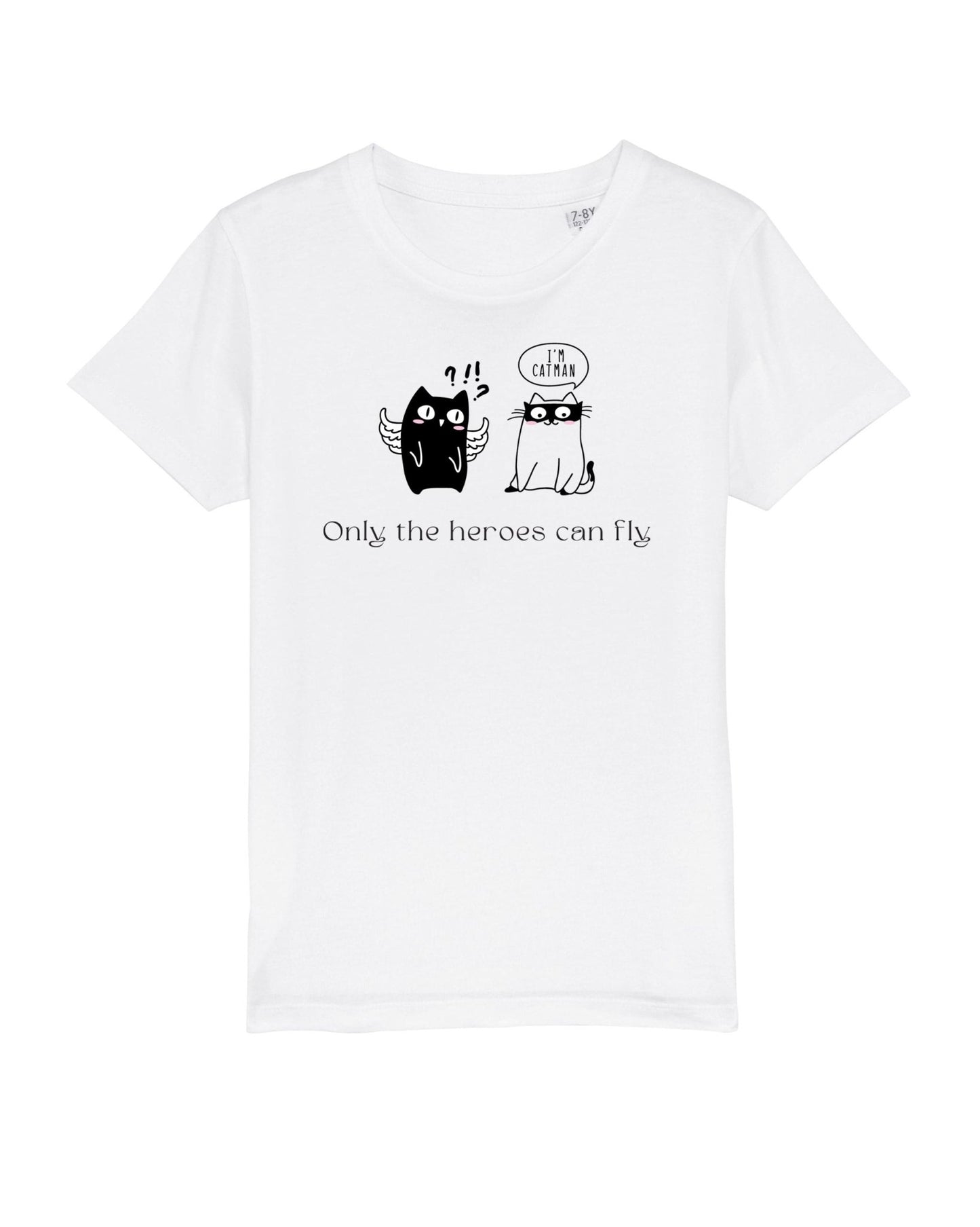 Organic Cotton 'Cat Heroes' Kids Funny Cat T-shirt for hello kitty outfit inspired styles

