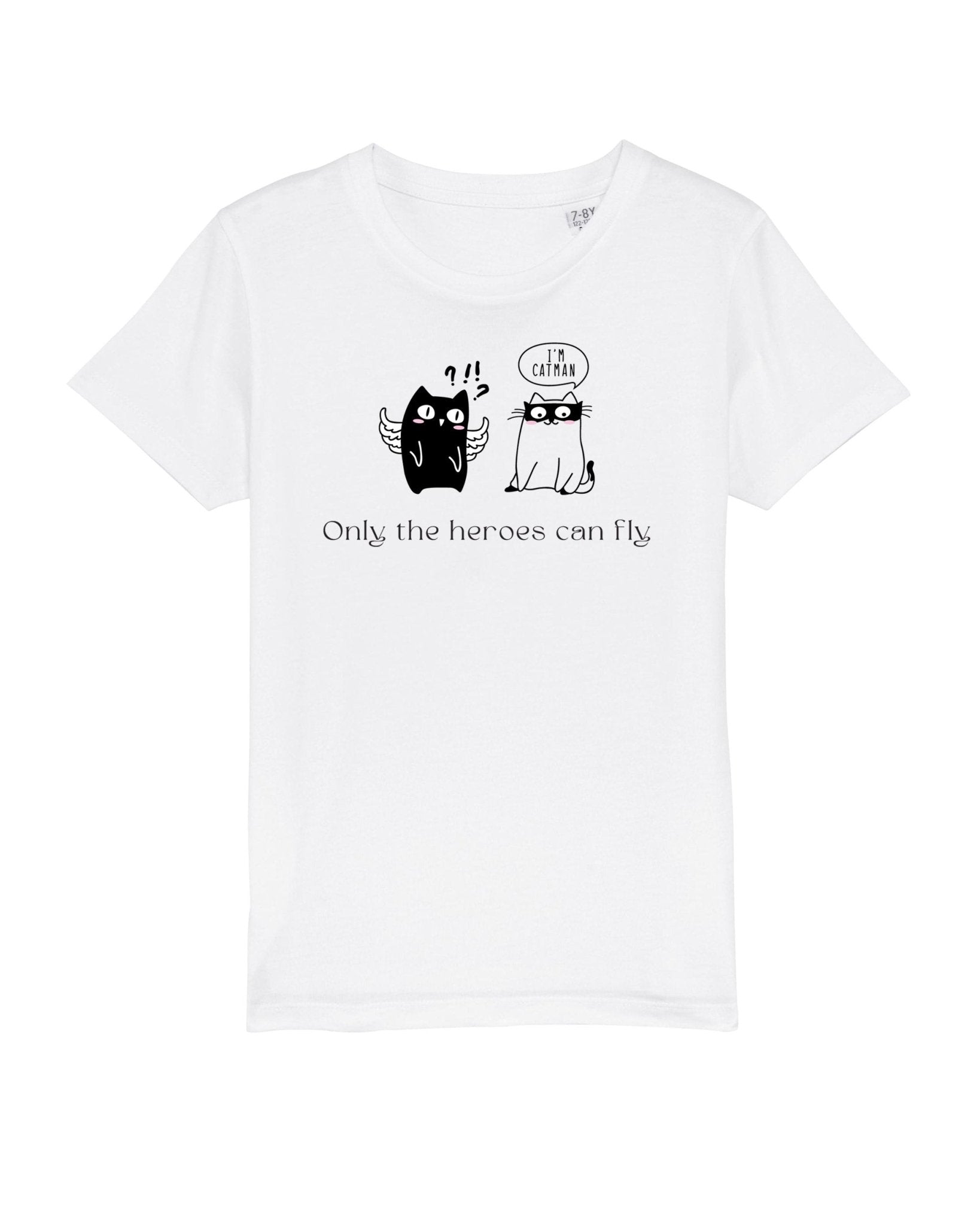Organic Cotton 'Cat Heroes' Kids Funny Cat T-shirt for hello kitty outfit inspired styles

