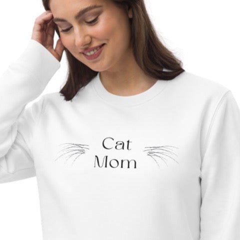 Organic Cotton Cat Mom Funny Cat Sweatshirt for Animal Lovers

