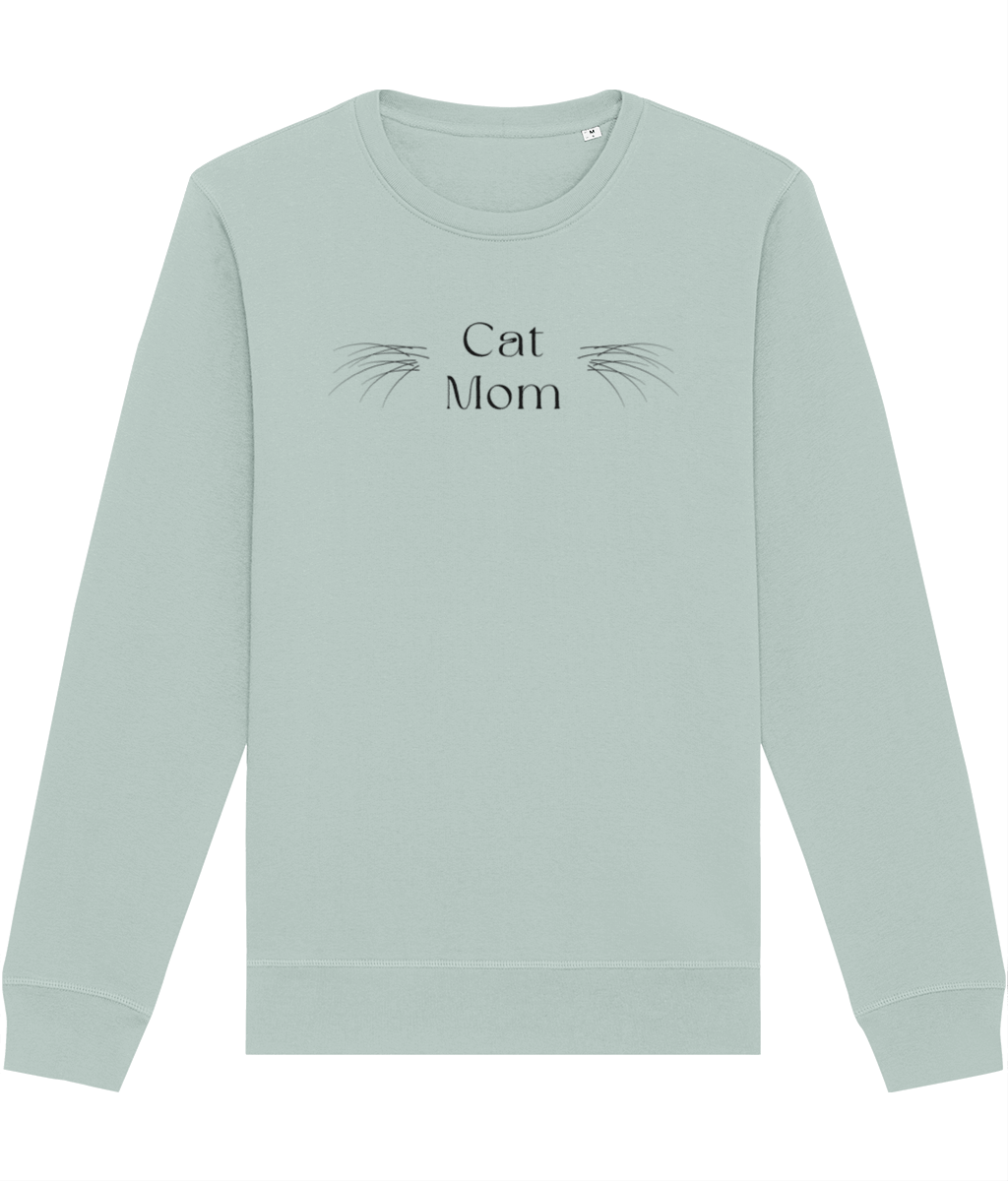 Organic Cotton 'Cat Mom' Funny Cat Sweatshirt in Premium Organic Cotton

