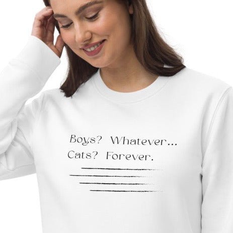 Organic Cotton 'Cats Forever' Funny Cat Sweatshirt – Animal Lover Sweatshirts design

