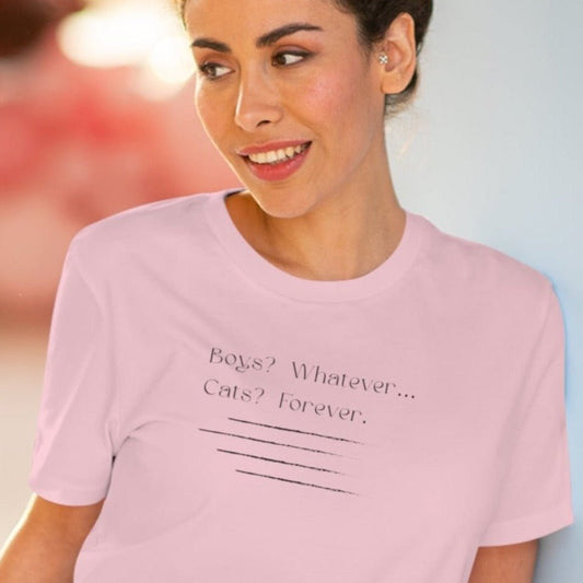 Organic Cotton 'Cats Forever' Funny Cat T-shirt for cat lovers.

