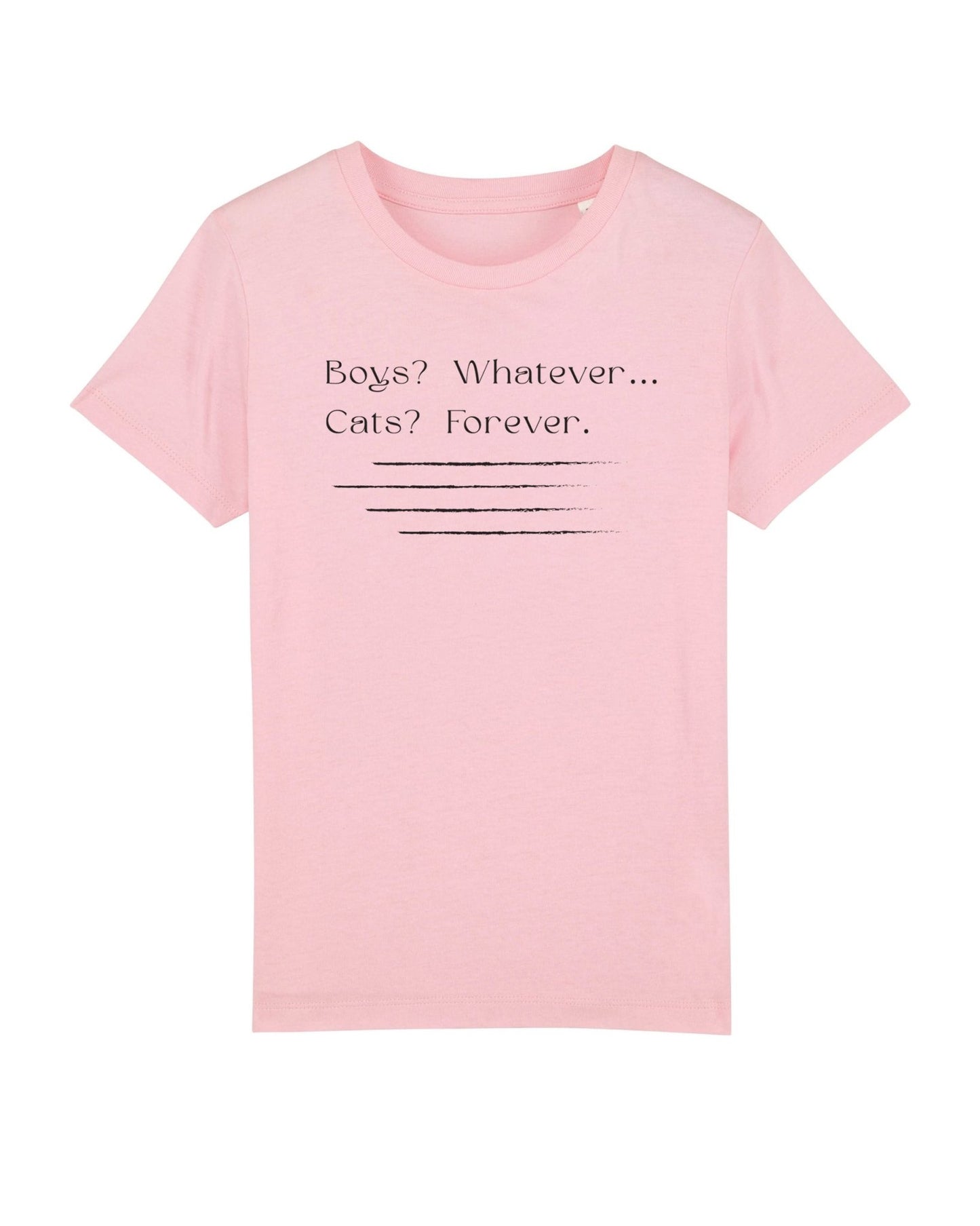 Kids animal print t shirts – 'Cats Forever' organic tee for cat lovers and cool kids

