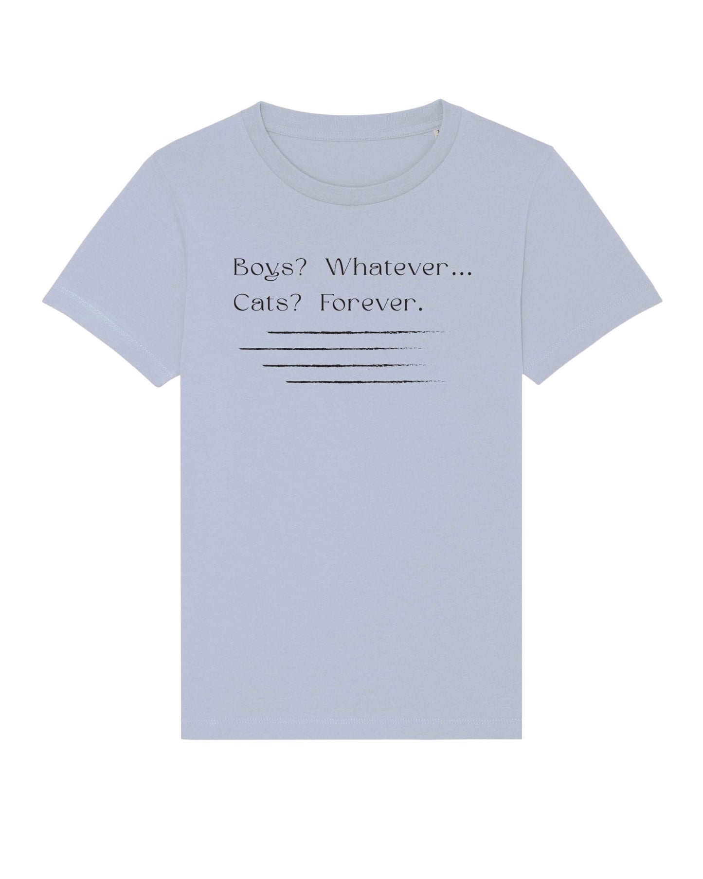 Childrens animal print t shirts – Cats Forever organic tee with funny cartoon cat print

