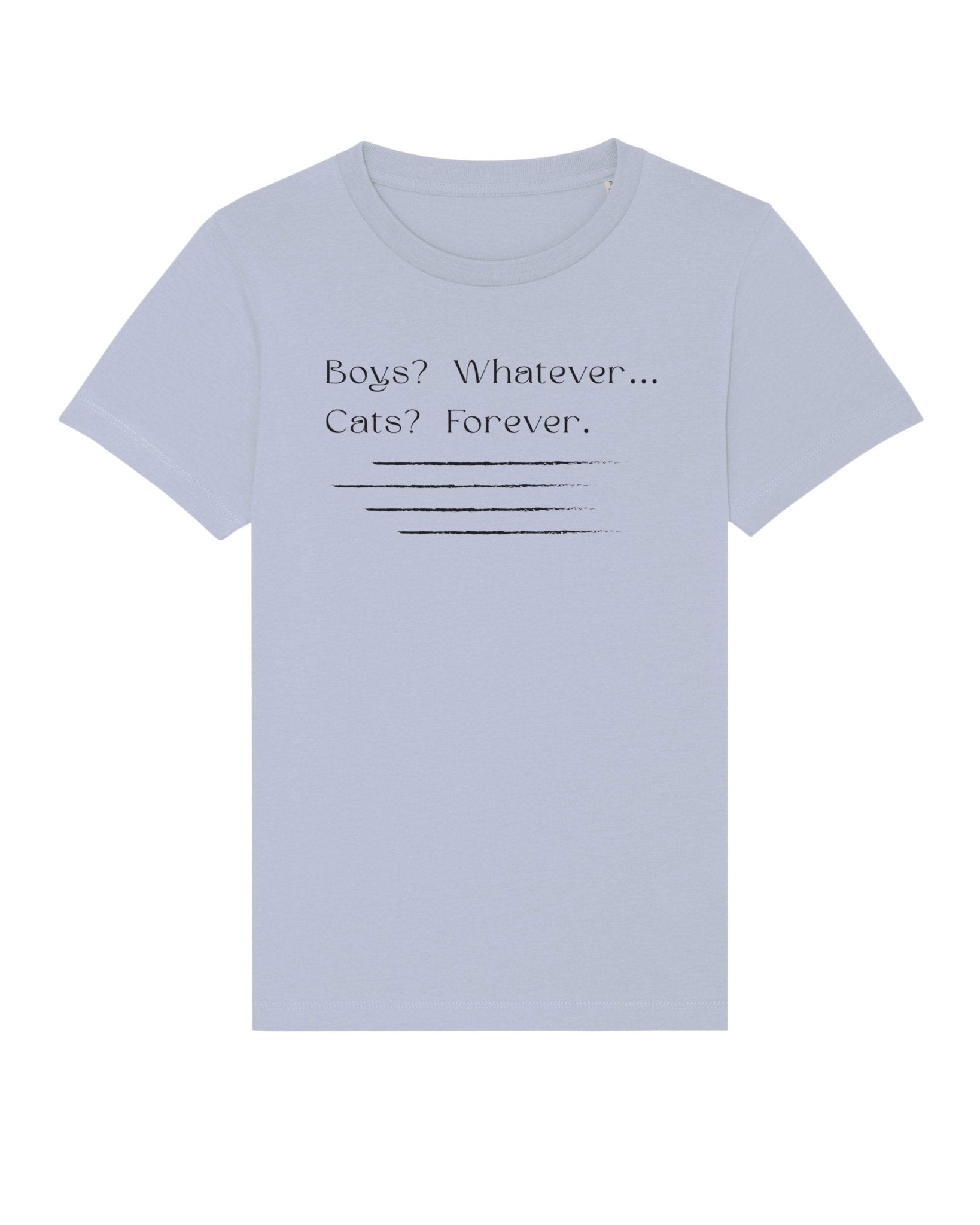 Childrens animal print t shirts – Cats Forever organic tee with funny cartoon cat print

