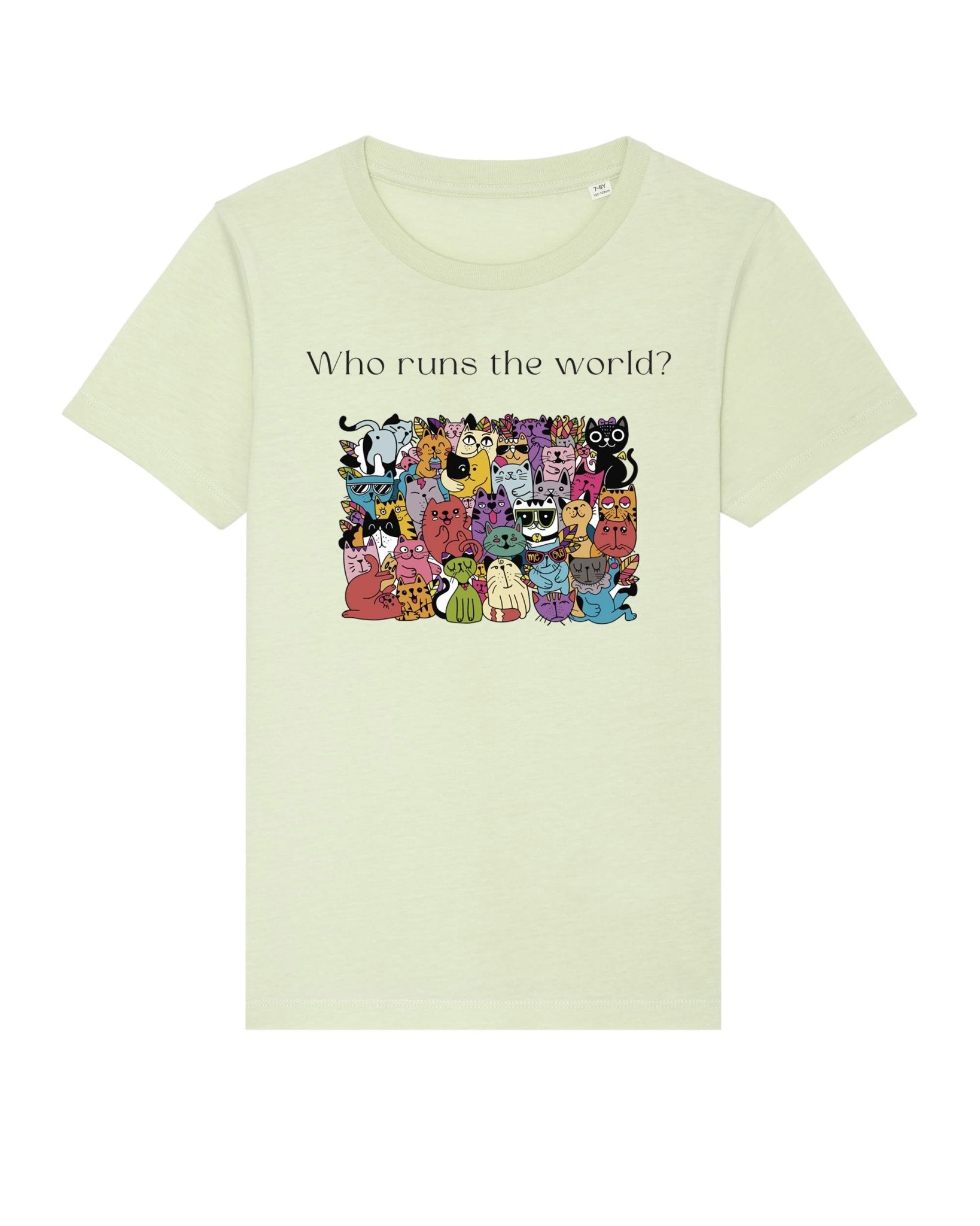 Organic Cotton Kids Tee – 'Cats Run The World', cat t-shirts, animal prints

