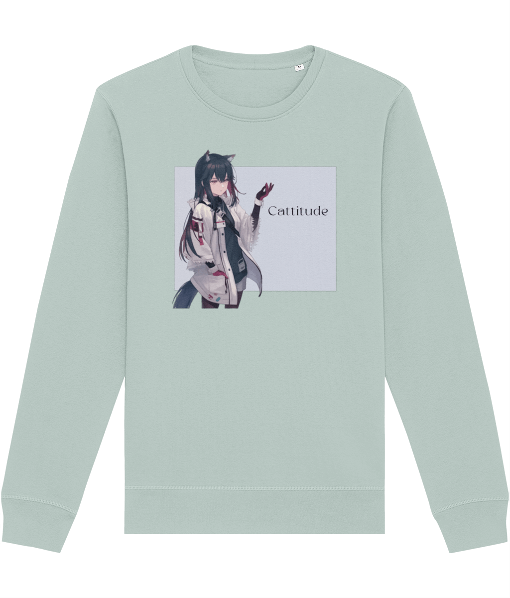 Eco-friendly cat sweatshirt – Cattitude design ideal for sweatshirt cats fans

