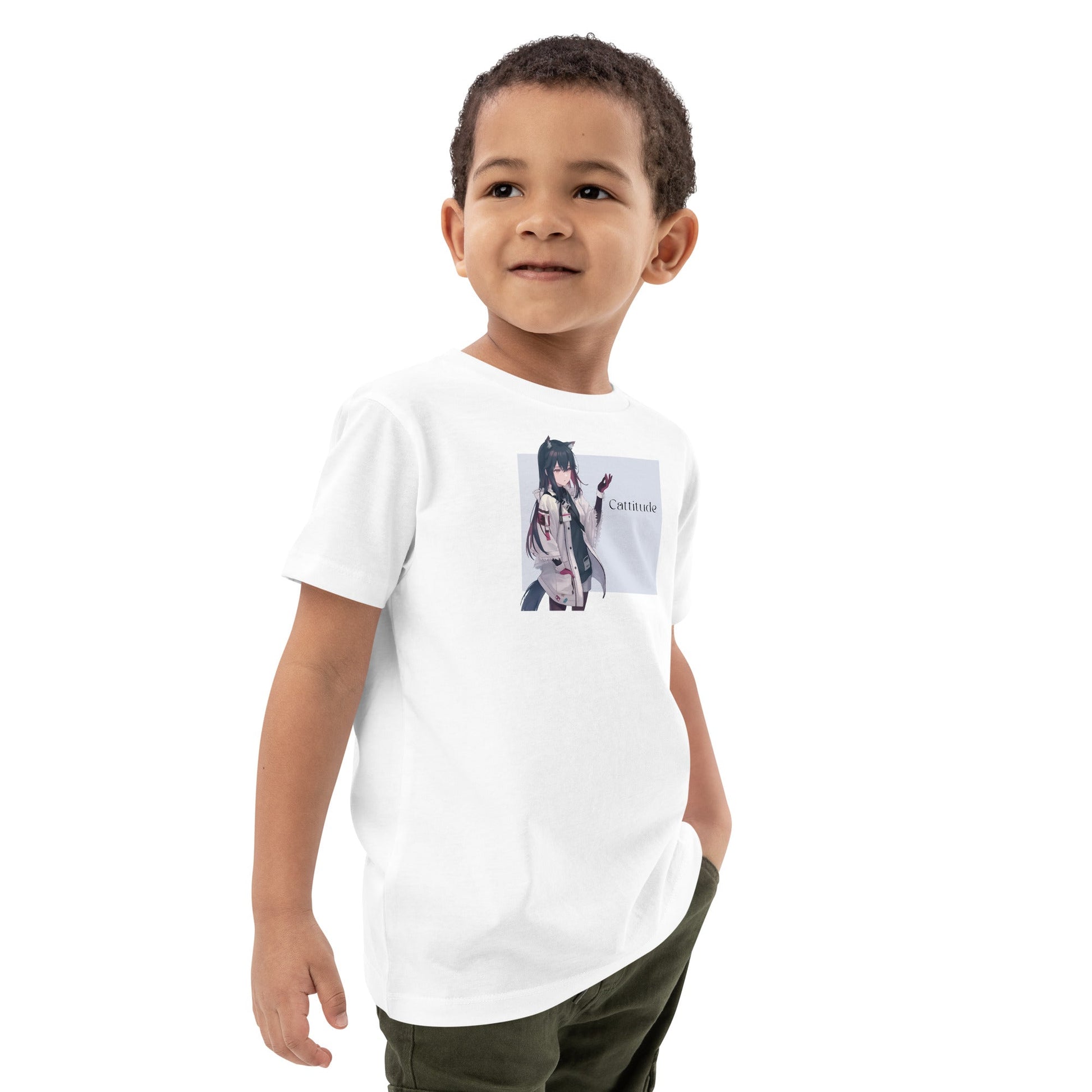 Organic Cotton 'Cattitude' Kids Funny Cat T-shirt – perfect gender neutral kids clothes

