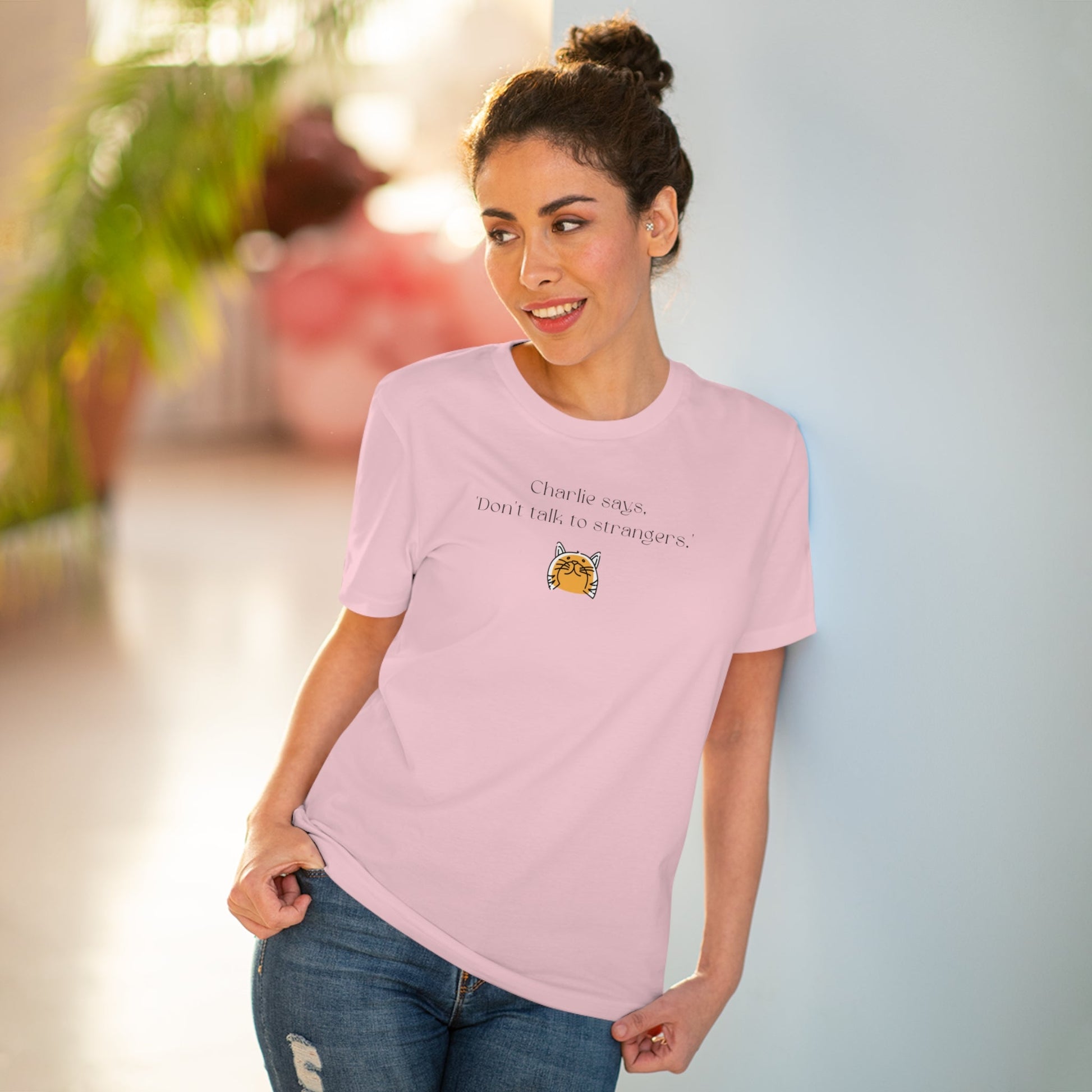 Organic Cotton 'Charlie Says' Funny Cat T-shirt - Fun Cat Tee