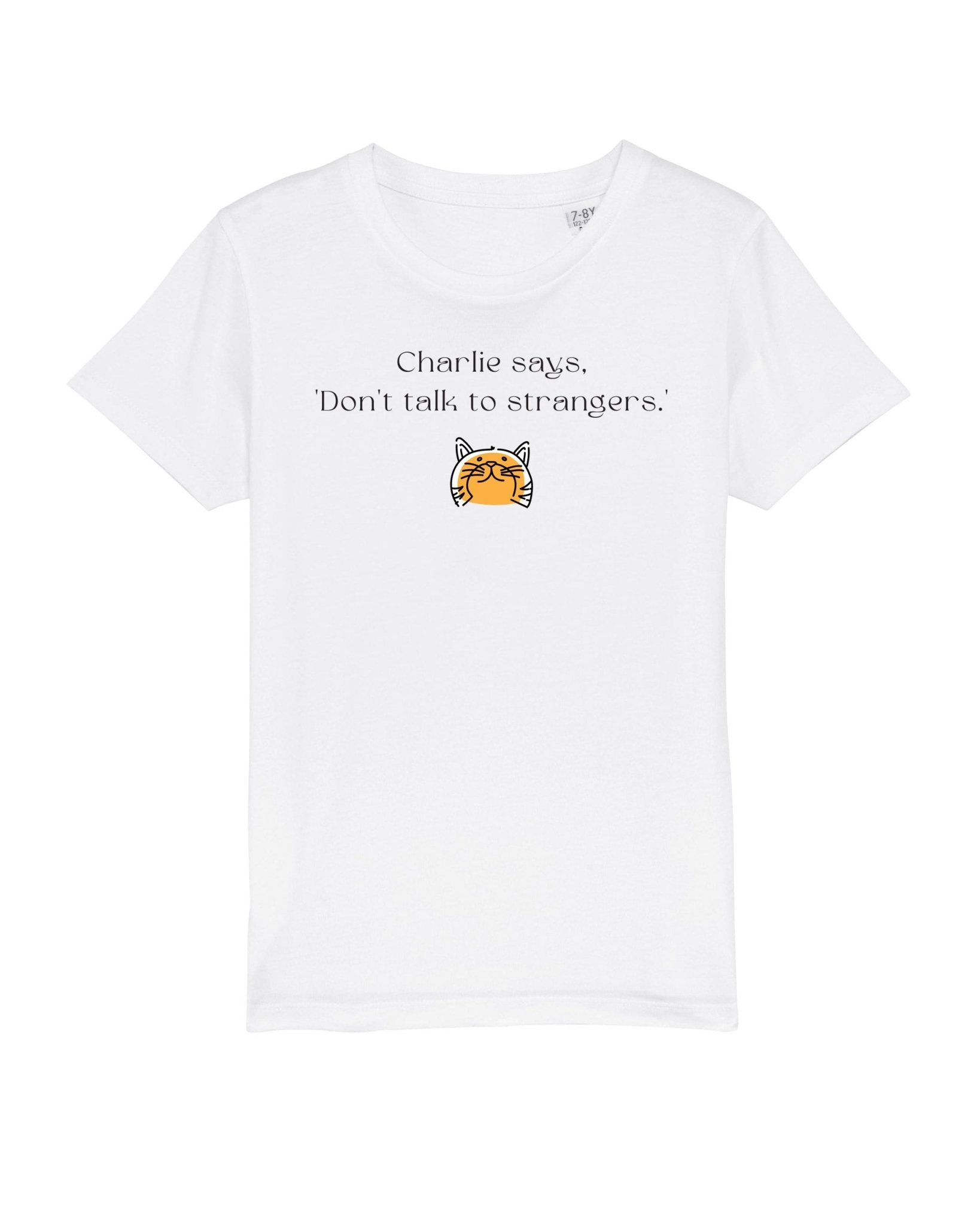 Funny Cat T-shirt for Kids - 'Charlie Says' Organic Cotton Animal Print Style