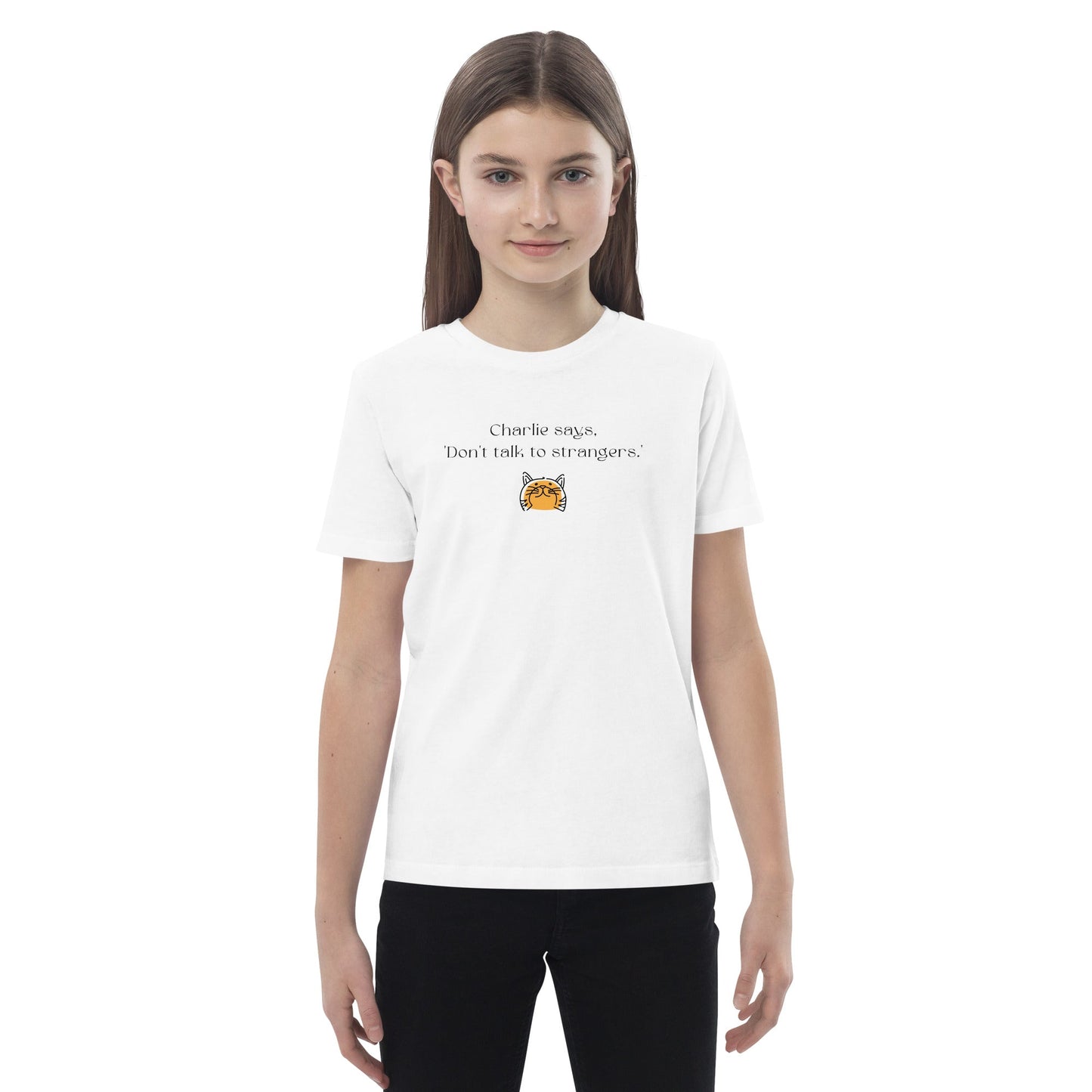 Organic Cotton 'Charlie Says' Cat T-shirt - Gender Neutral Kids Clothes