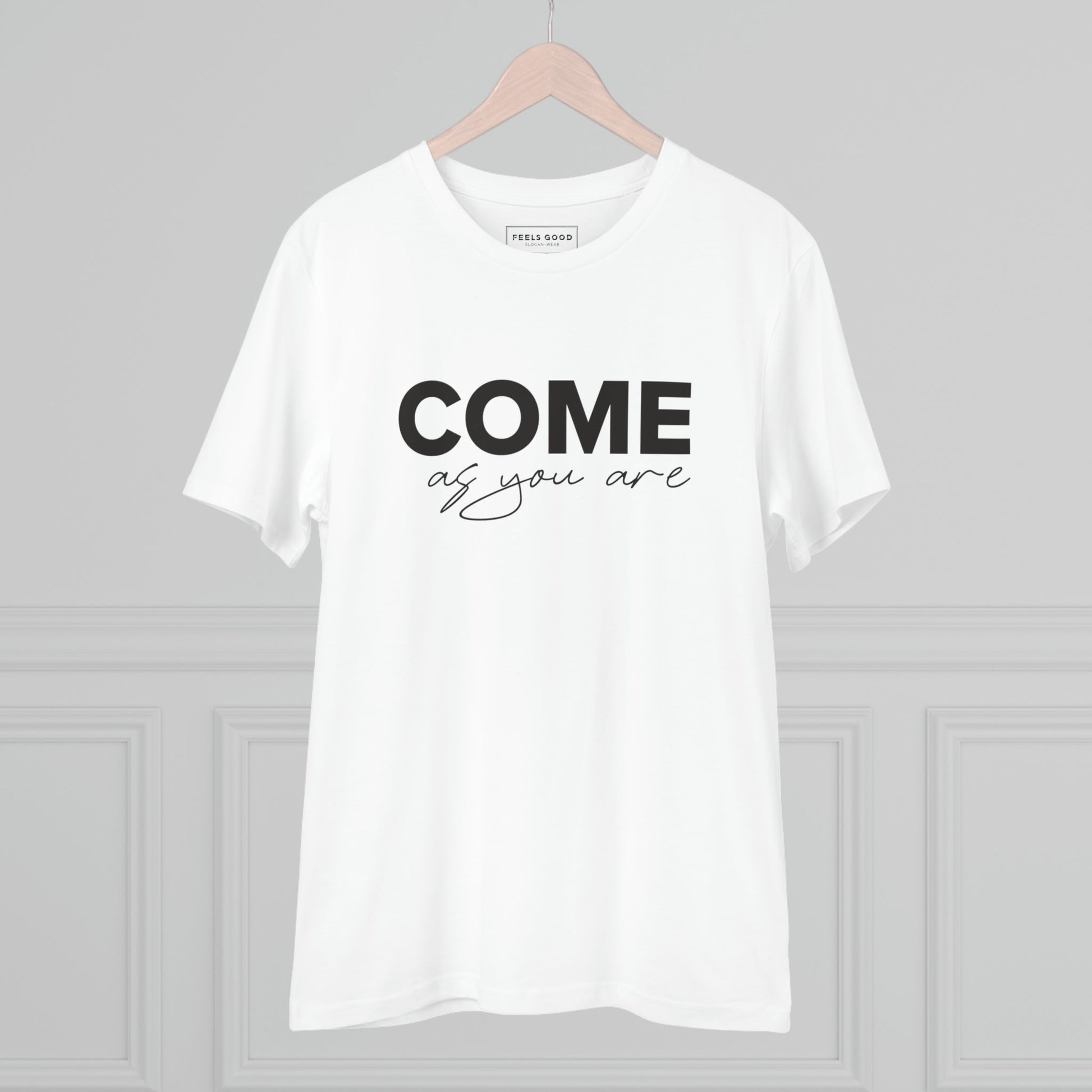 Organic Cotton 'Come As You Are' T-shirt to wear on chill days or reading weekends

