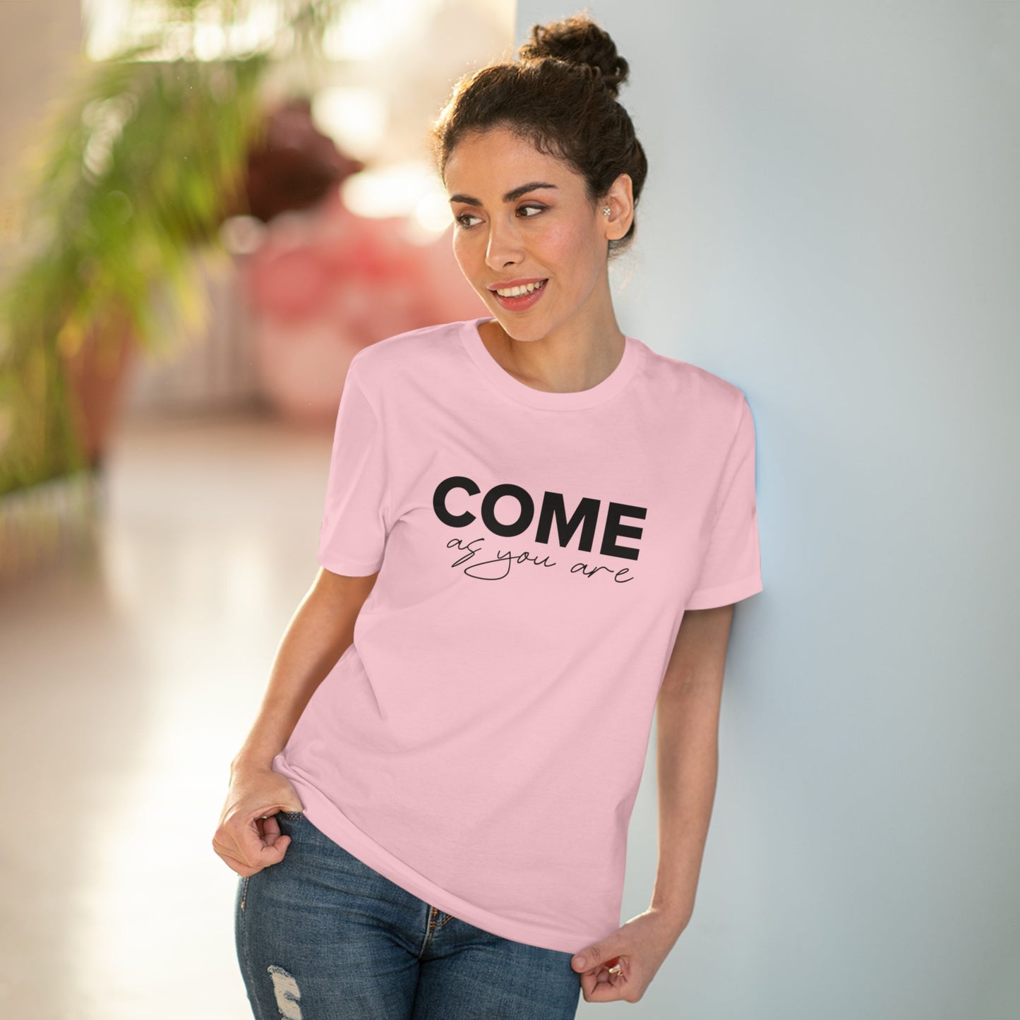 Organic Cotton 'Come As You Are' T-shirt designed for book lovers and daydreamers
