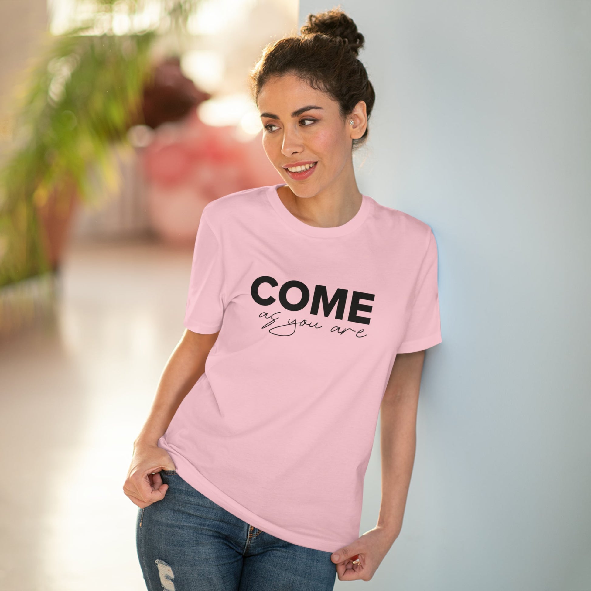 Organic Cotton 'Come As You Are' T-shirt designed for book lovers and daydreamers
