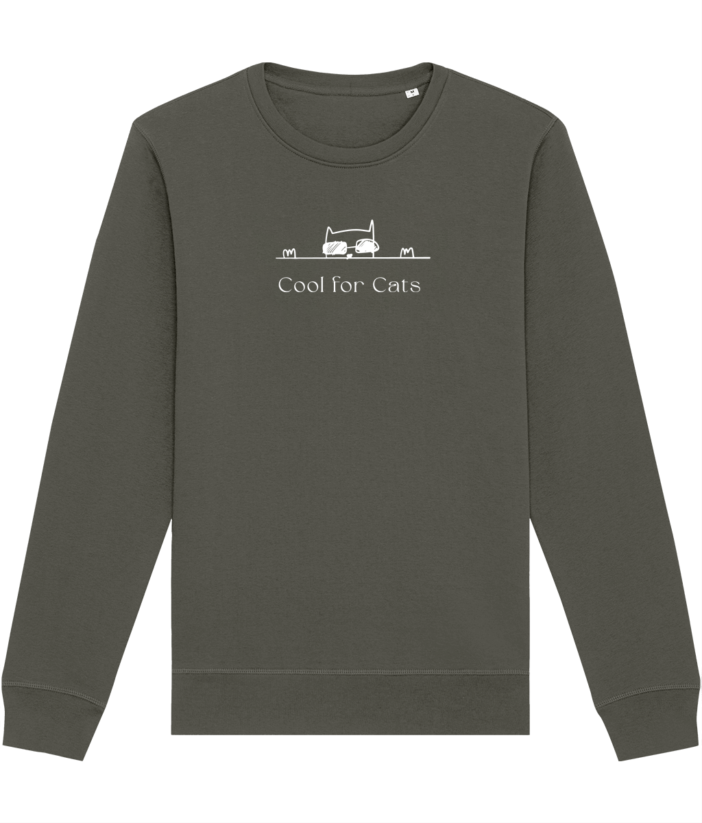 The Organic Cotton 'Cool For Cats' Funny Cat Sweatshirt makes a great gift for sweatshirts with cats fans.

