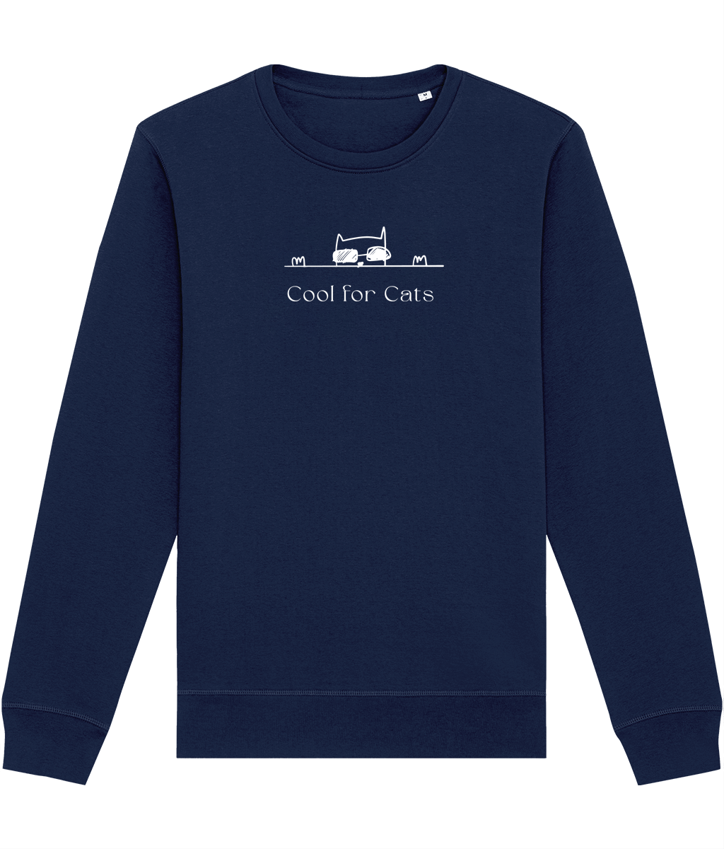 Get the Organic Cotton 'Cool For Cats' Funny Cat Sweatshirt – stylish sweatshirt cats lovers adore!

