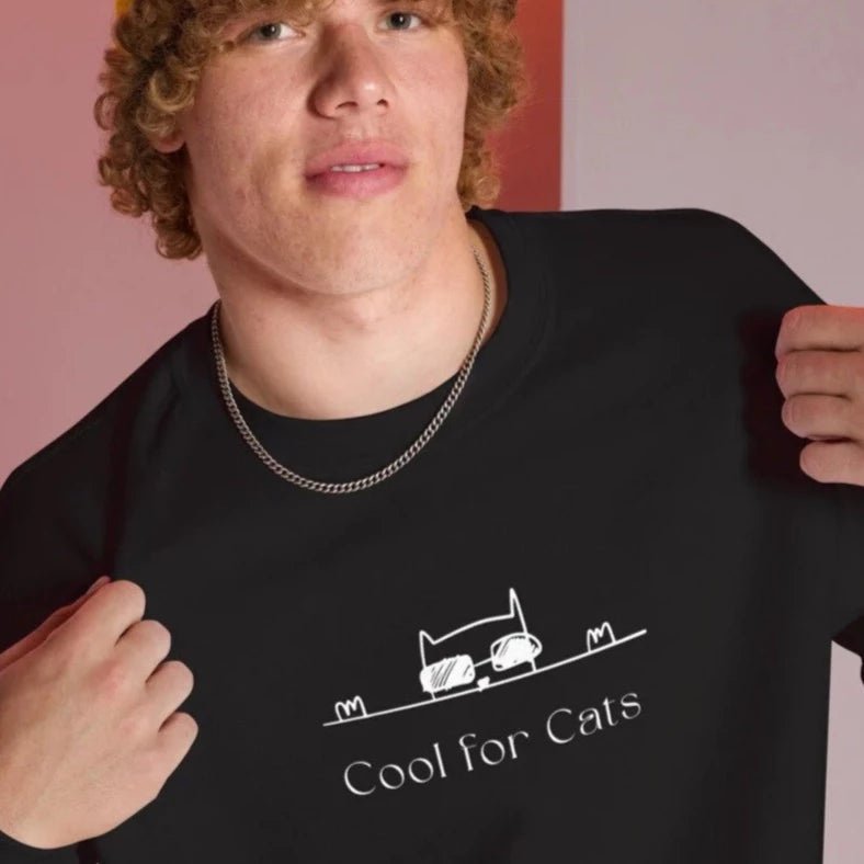 Organic Cotton 'Cool For Cats' Funny Cat Sweatshirt – perfect for cat lovers & doggie sweatshirts fans!

