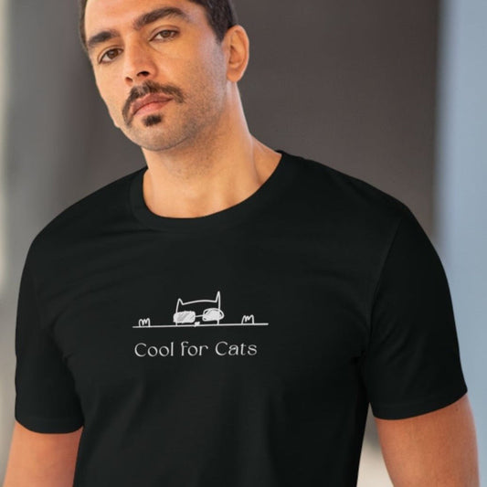 Organic Cotton 'Cool For Cats' Funny Cat T-shirt – Perfect t shirt with dog for pet lovers.