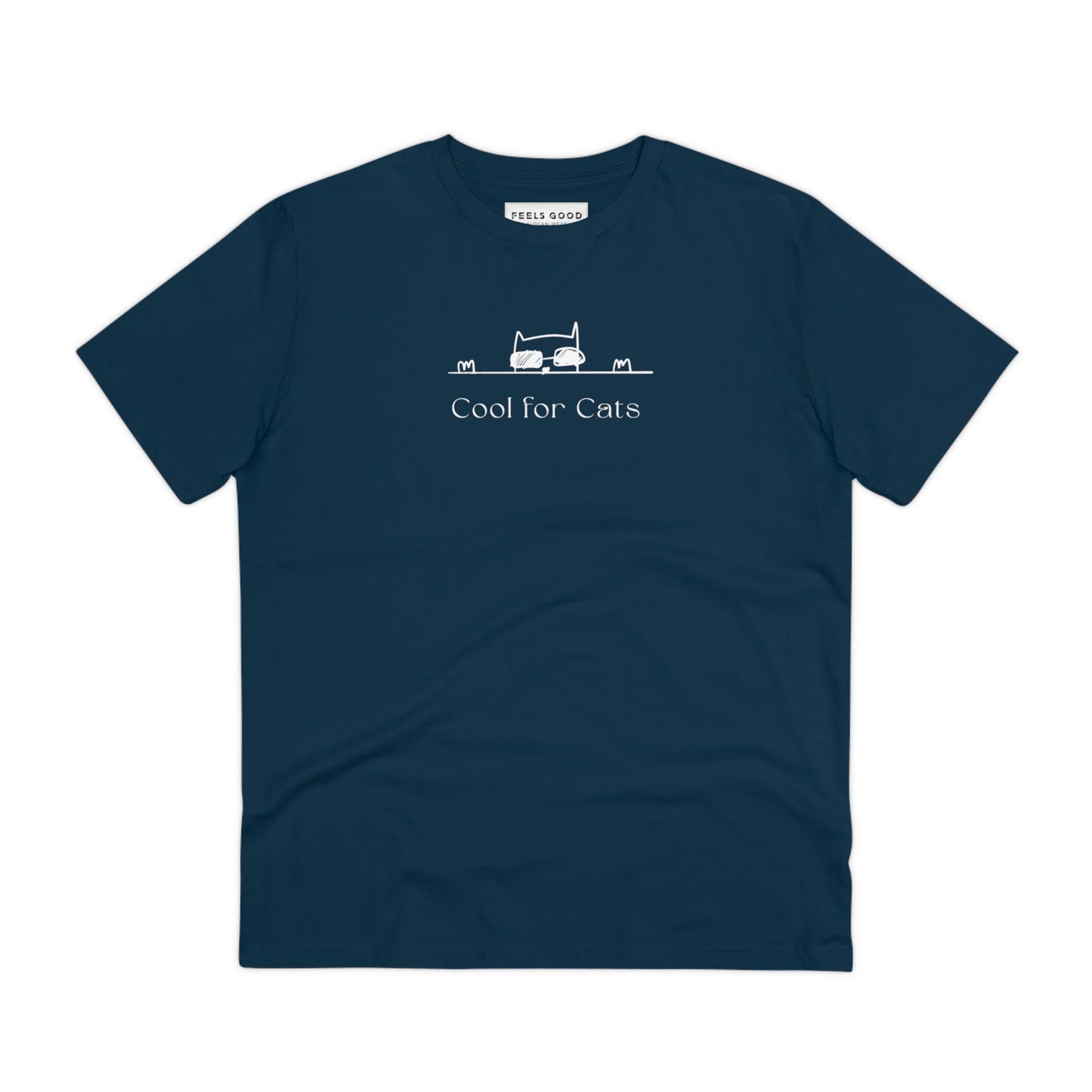 Dog t shirts for humans – Organic Cotton 'Cool For Cats' Funny Cat T-shirt, a must-have.