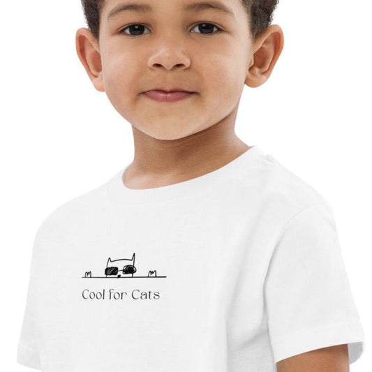 Organic Cotton 'Cool For Cats' Kids Funny Cat T-shirt – perfect for childrens animal print t-shirts.