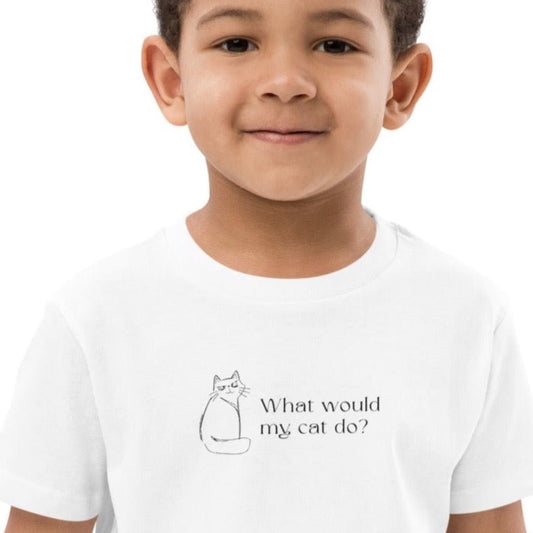 Organic Cotton 'Copy Cat' Kids Funny Cat T-shirt – A must-have cat t-shirts for playful little ones.