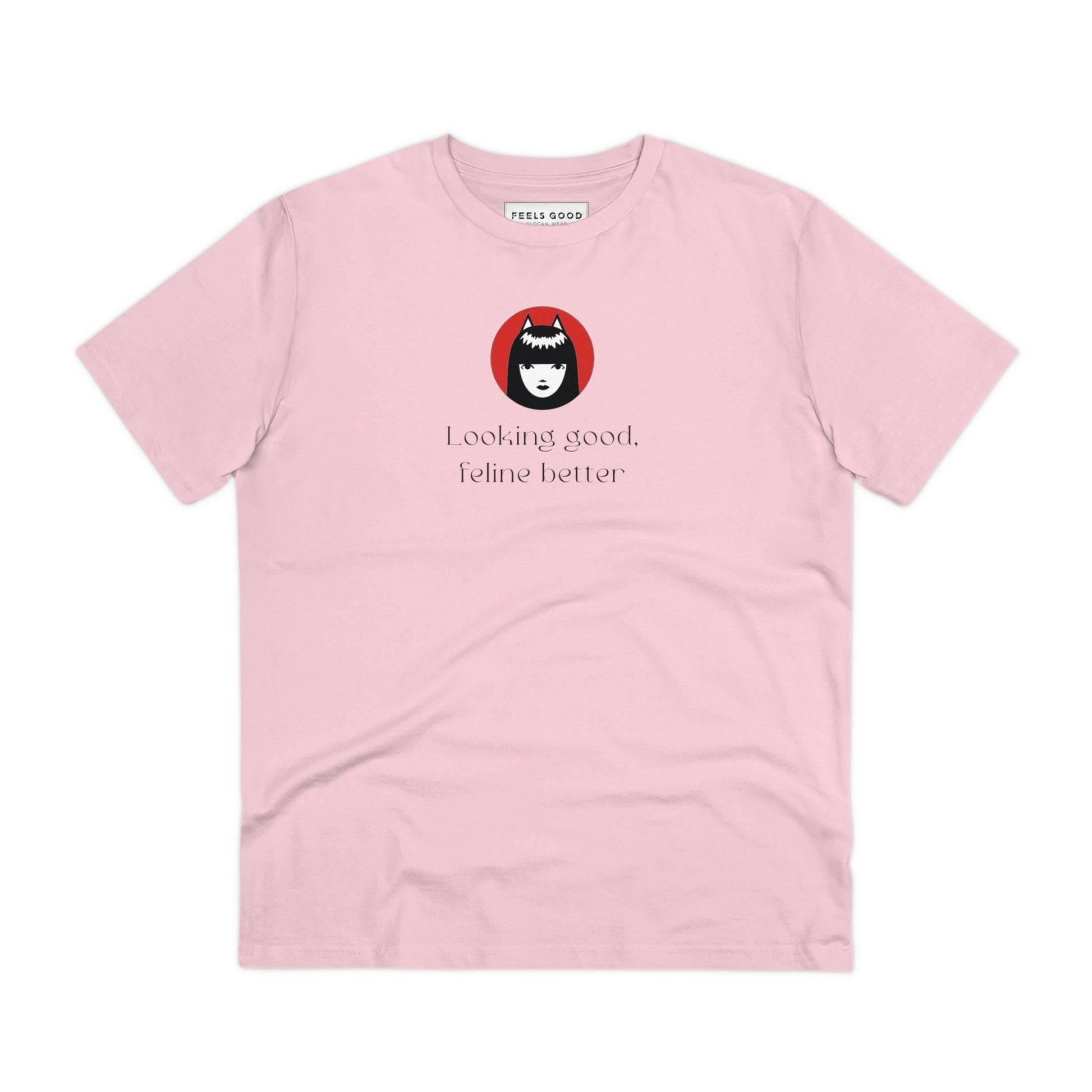 Unique 'Feline Better' cat t-shirt, a fun design for animal lovers.

