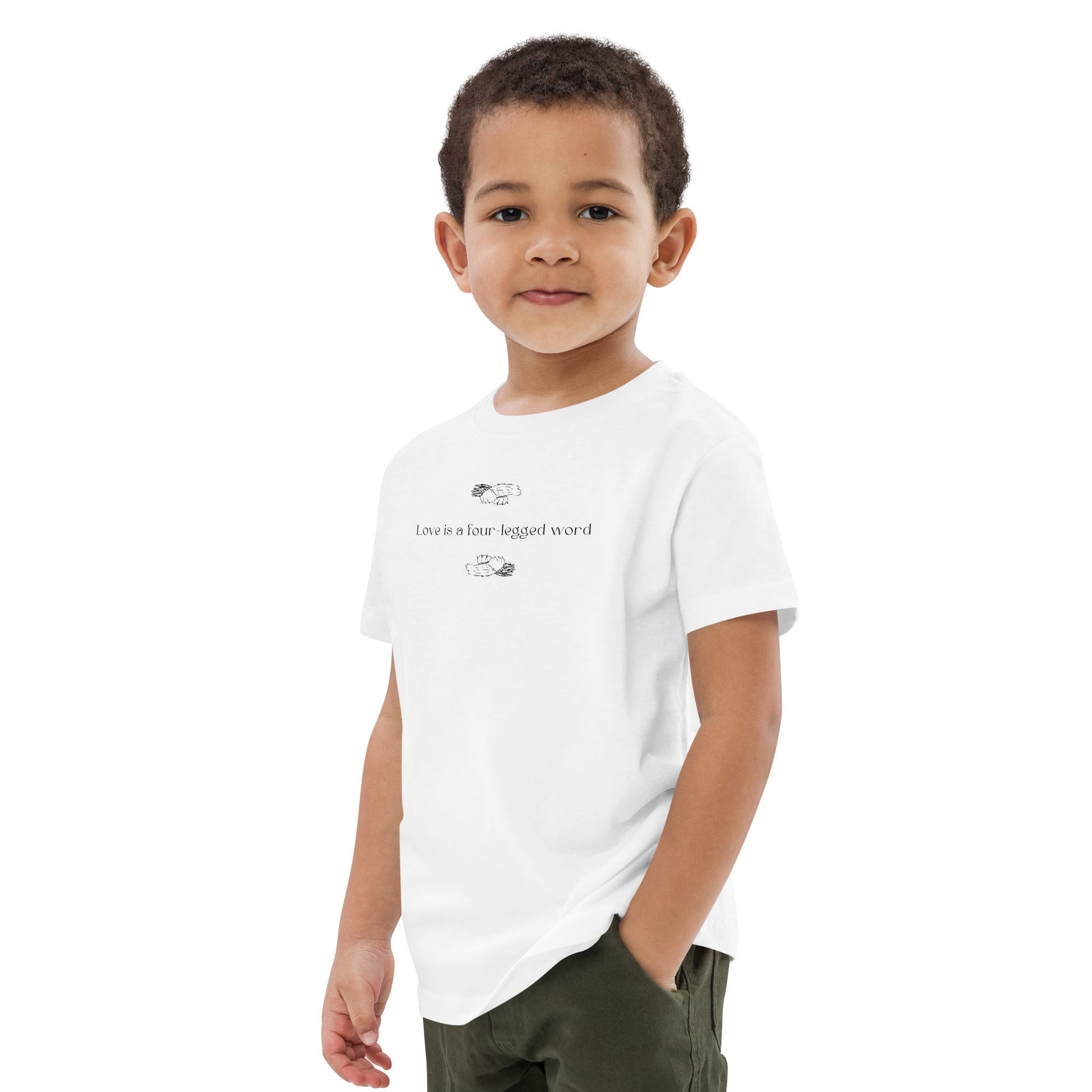 Animal print t shirts children love! Organic Cotton 'Four-Legged' Kids Funny Cat T-shirt is a hit.
