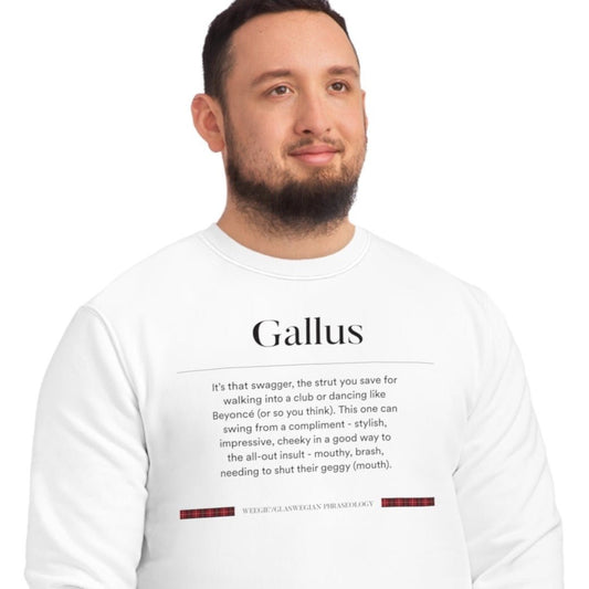 The organic cotton 'Gallus' Glaswegian Slang sweatshirt is a sweatshirt Scotland fans will love!