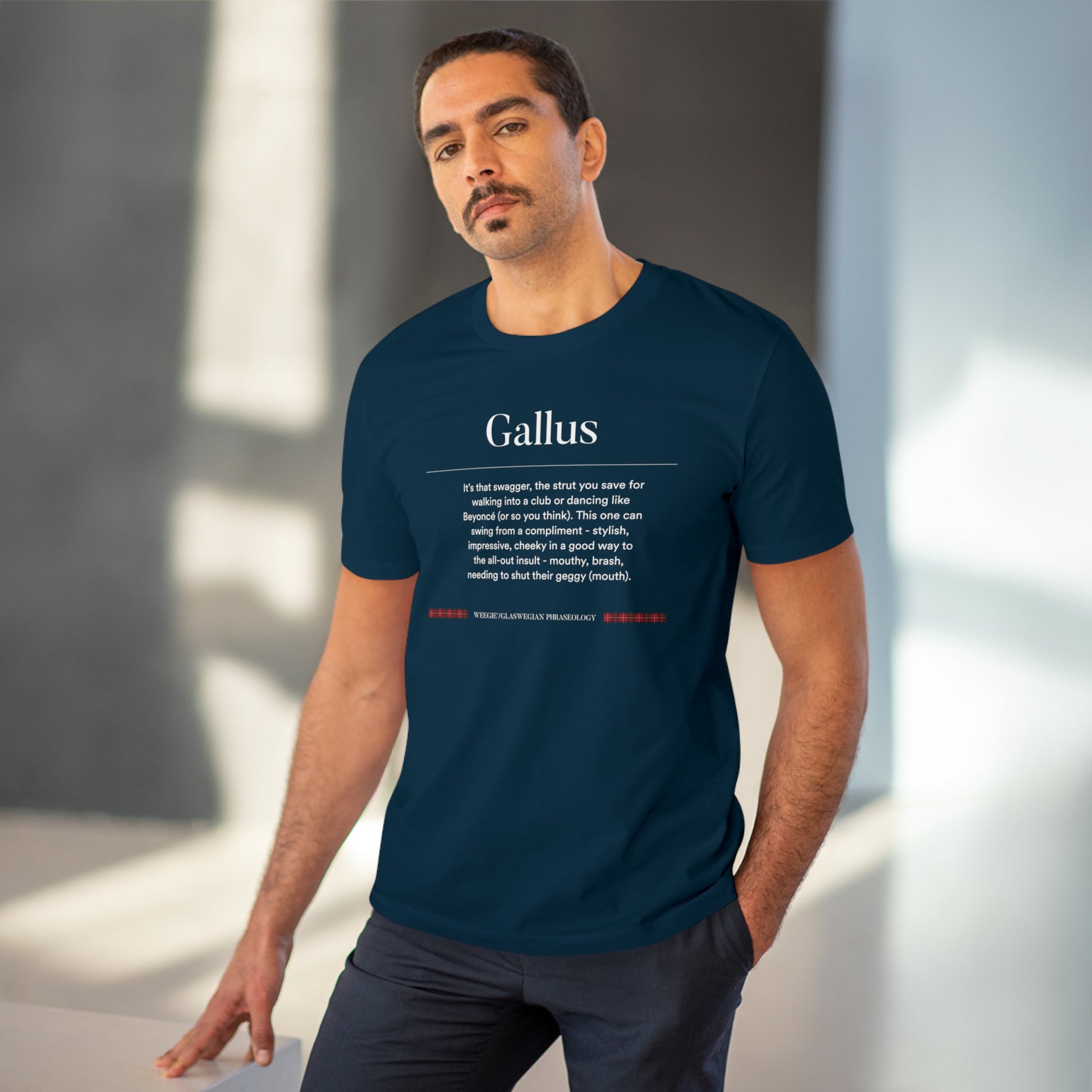 Love Scottish words and phrases? Grab our organic cotton 'Gallus' Glaswegian Slang t-shirt now!