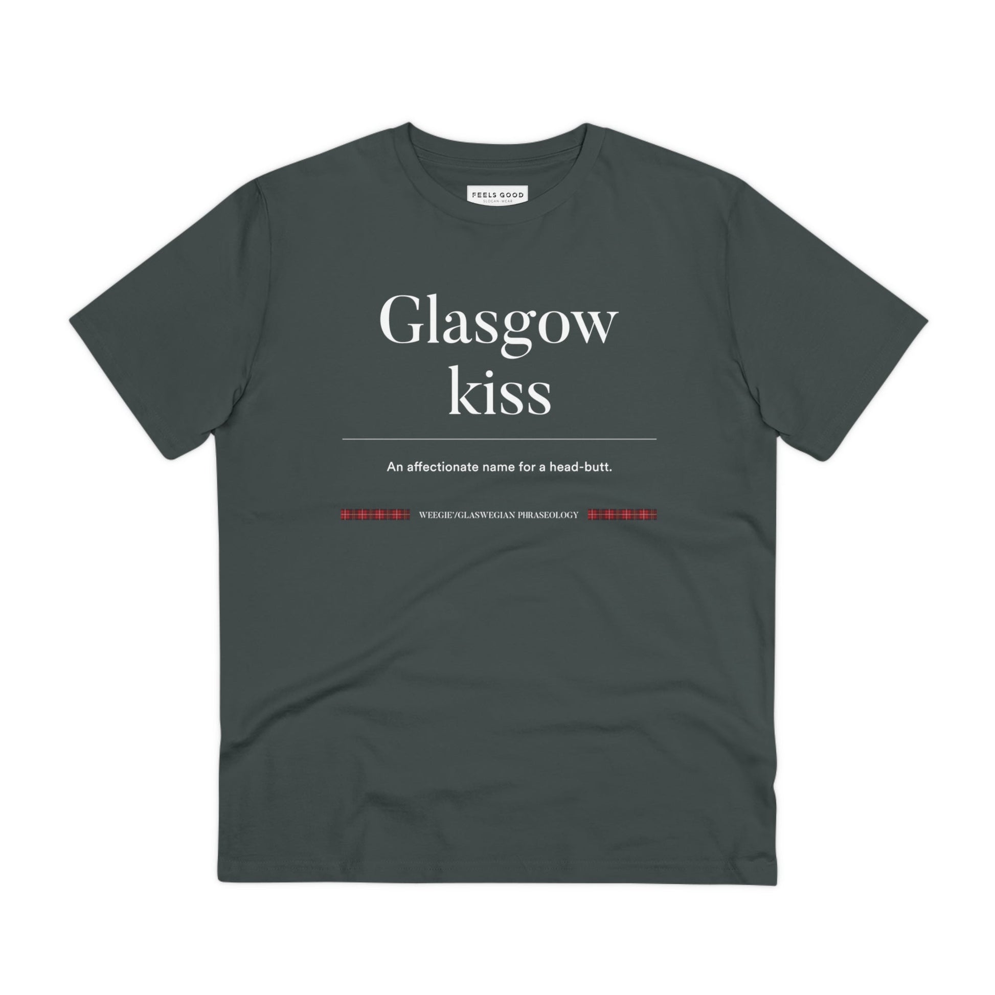 Get a classic t-shirt Scottish people will love—organic cotton 'Glasgow Kiss' Glaswegian Slang t-shirt!
